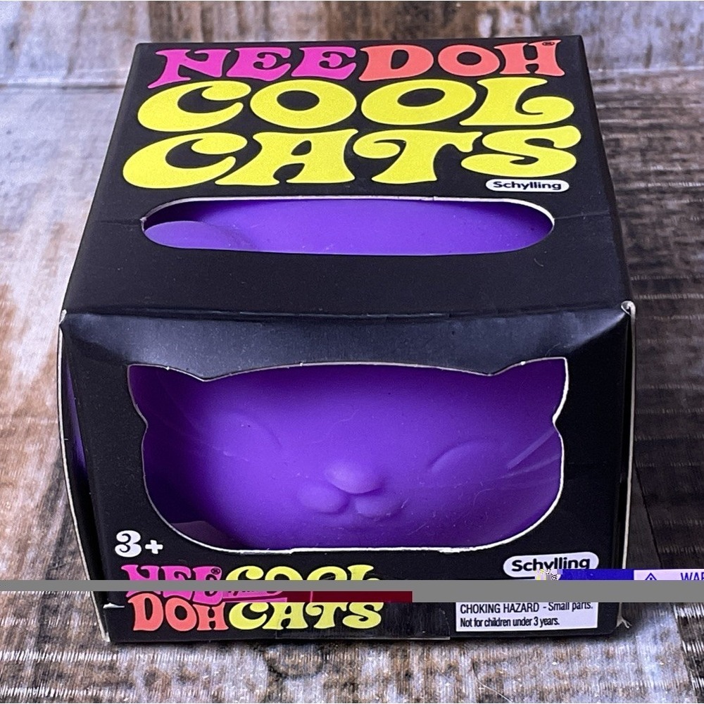 NeeDoh Cool Cat Purple Stress Toy Official Squishy Sensory Fidget Schylling